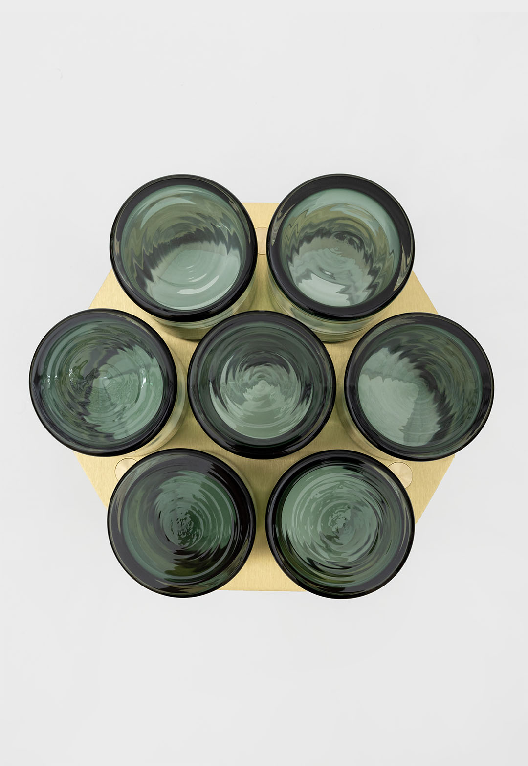 SkLO Field 7 Side Table - Olivin Glass , Brushed Brass — alternate view