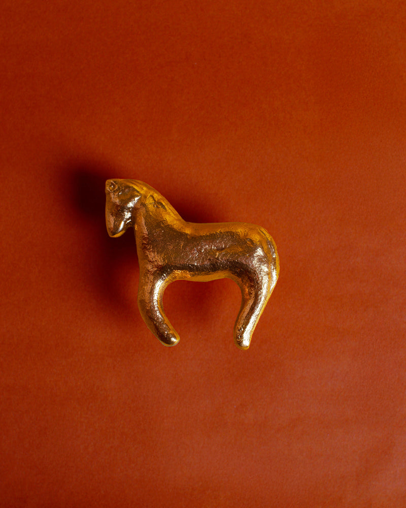 FOAL Cabinet Knob/Wall Hook by Maha Alavi | The Oblist — gold metal finish