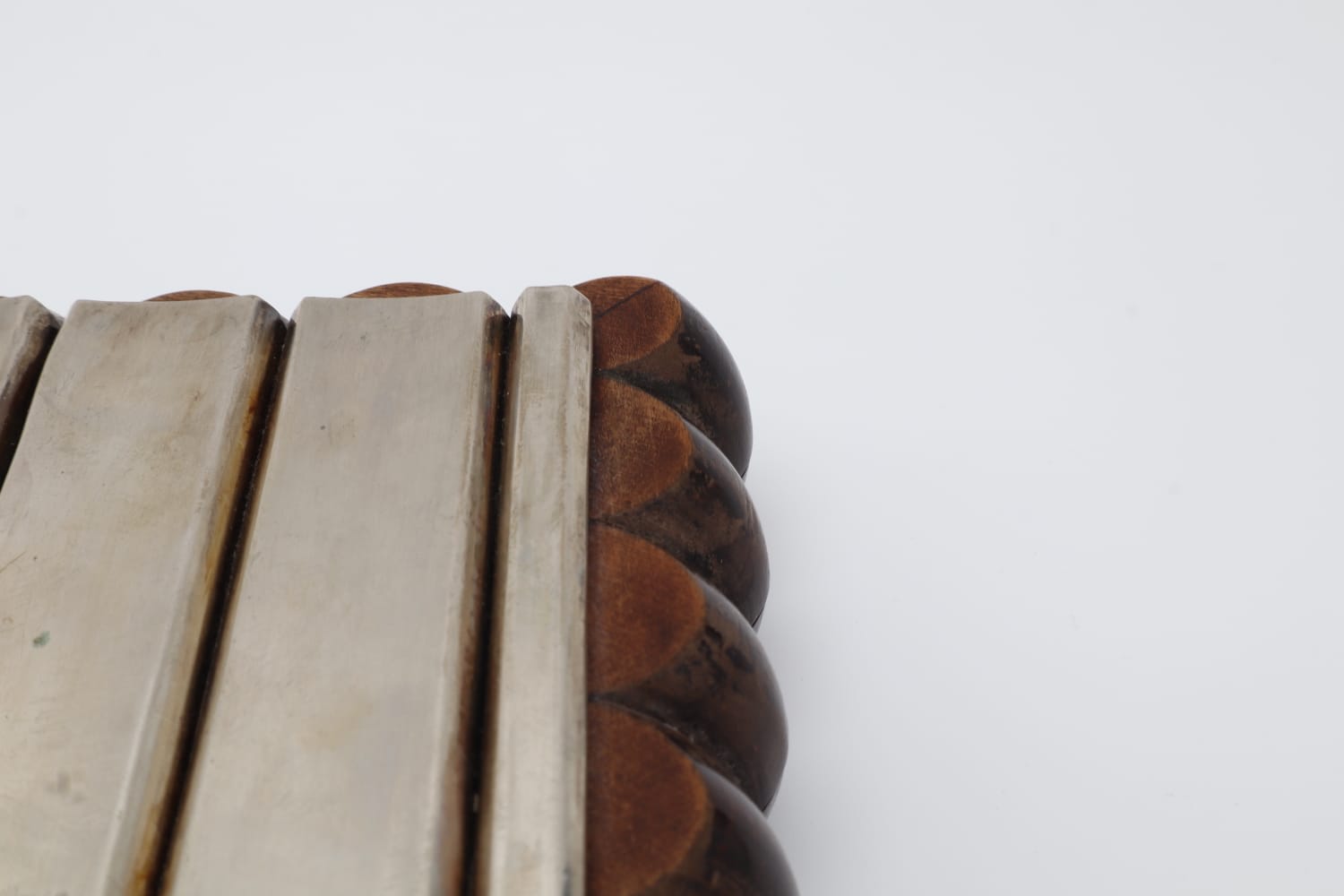 French Walnut and Silver-Plated Box (c. 1900) – France — close-up