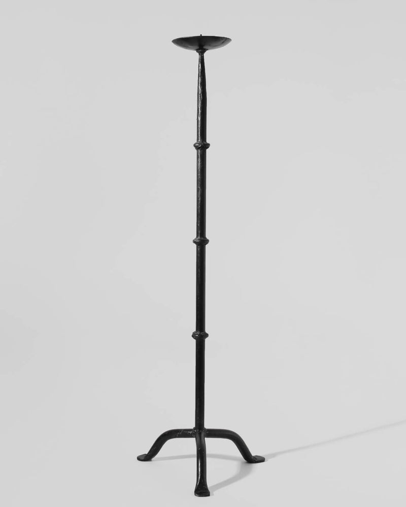 Cast Iron Black Floor Candle Holder by Vintage Stories | The Oblist — handcrafted black metal design