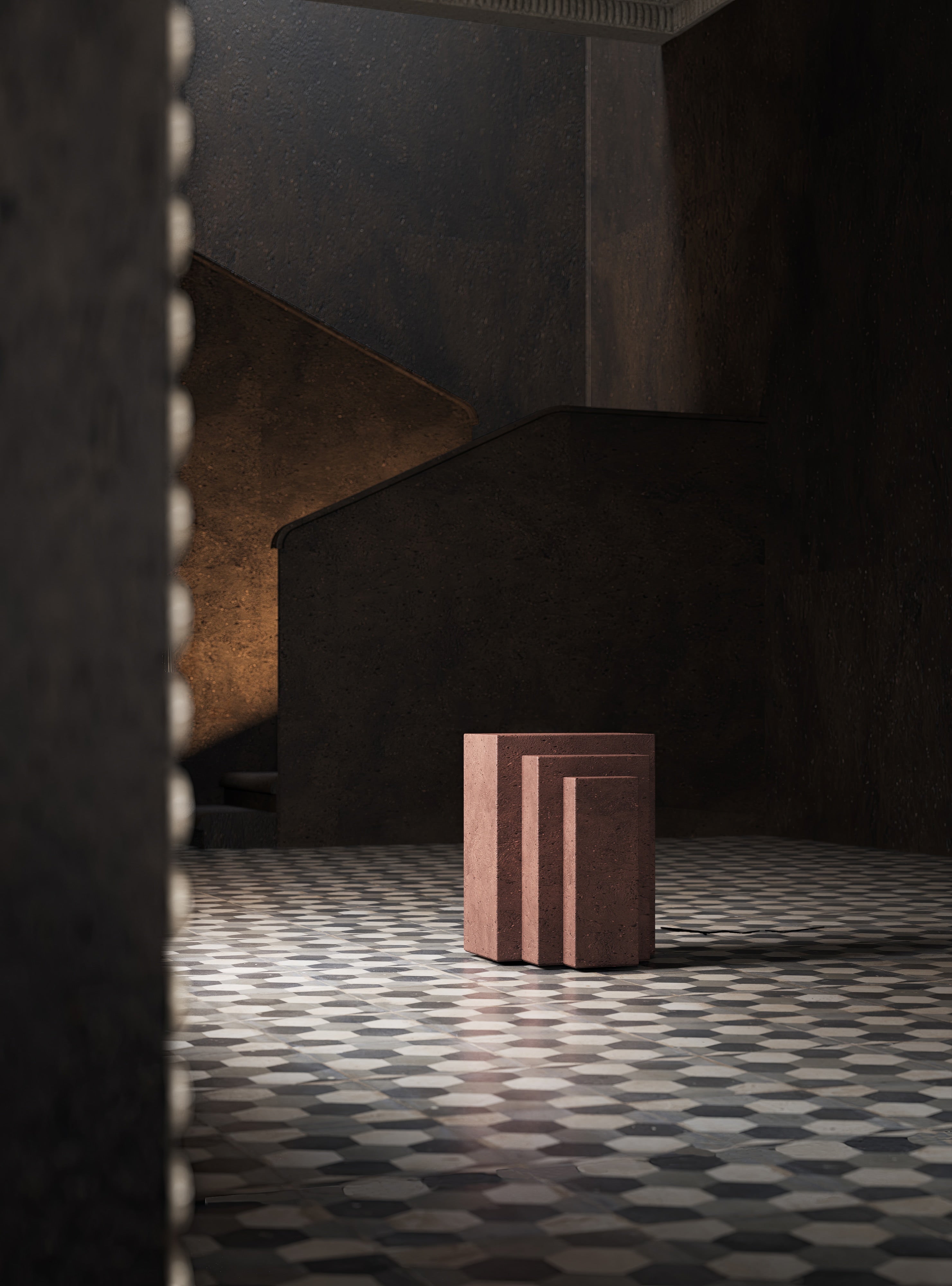 'Coa' Side Table Tezontle — alternate view
