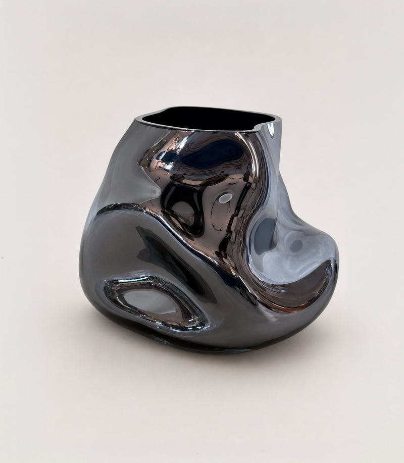 'Smoke Wave III' Blown Glass Vase by HOMA | The Oblist