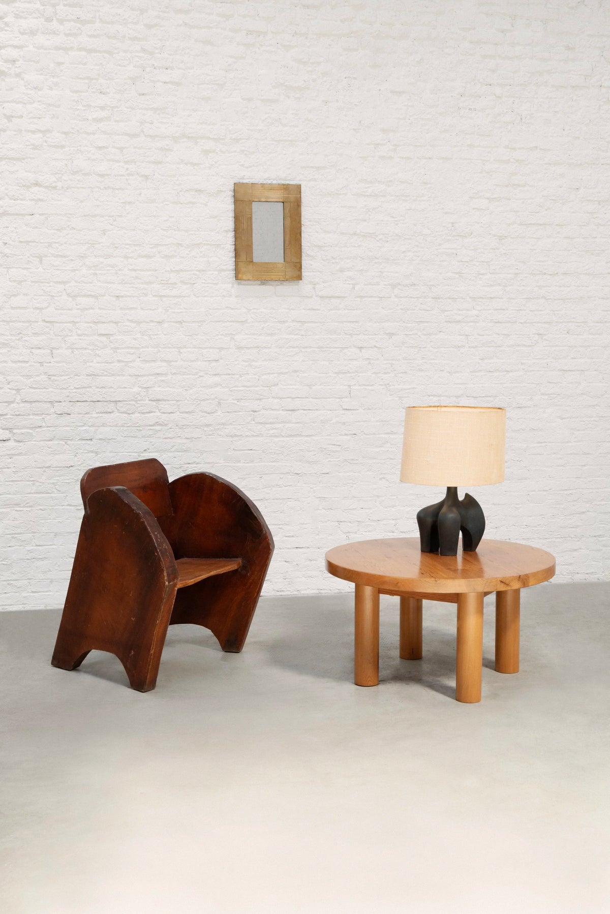 Sculptural Anthroposophical Wooden Armchair, circa 1940s — detail view