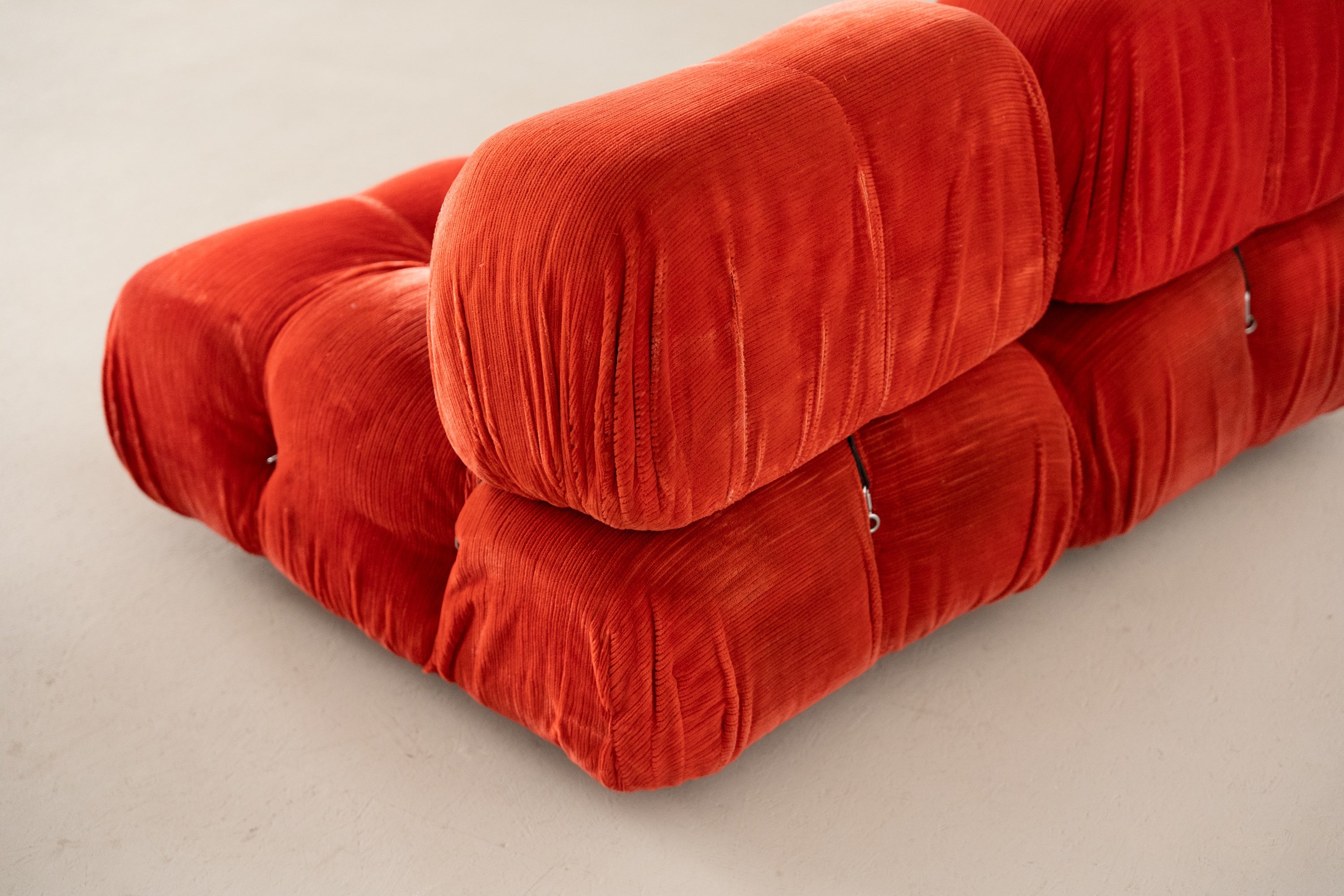 Camaleonda Modular Sofa by Mario Bellini for B&B Italia — close-up of textured orange fabric upholstery
