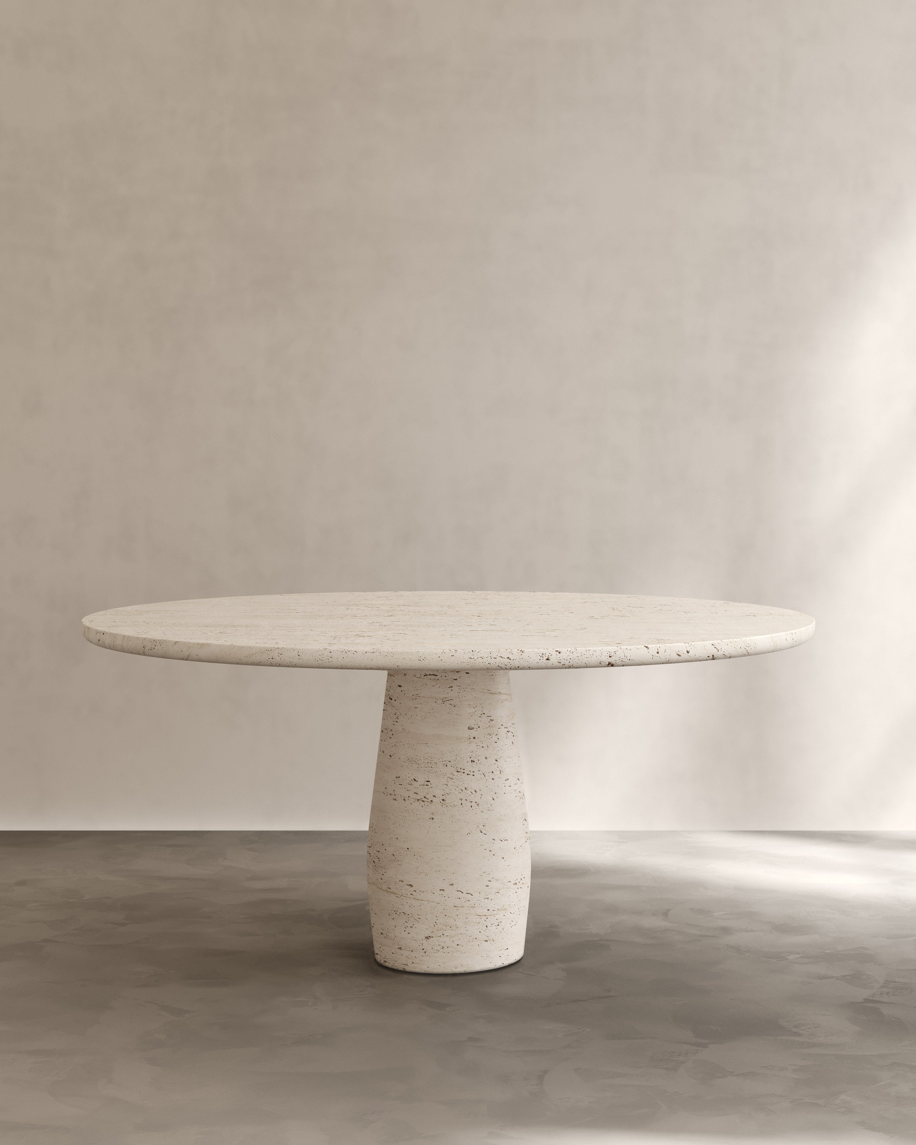 Raffaella Table III — close-up of textured white stone surface