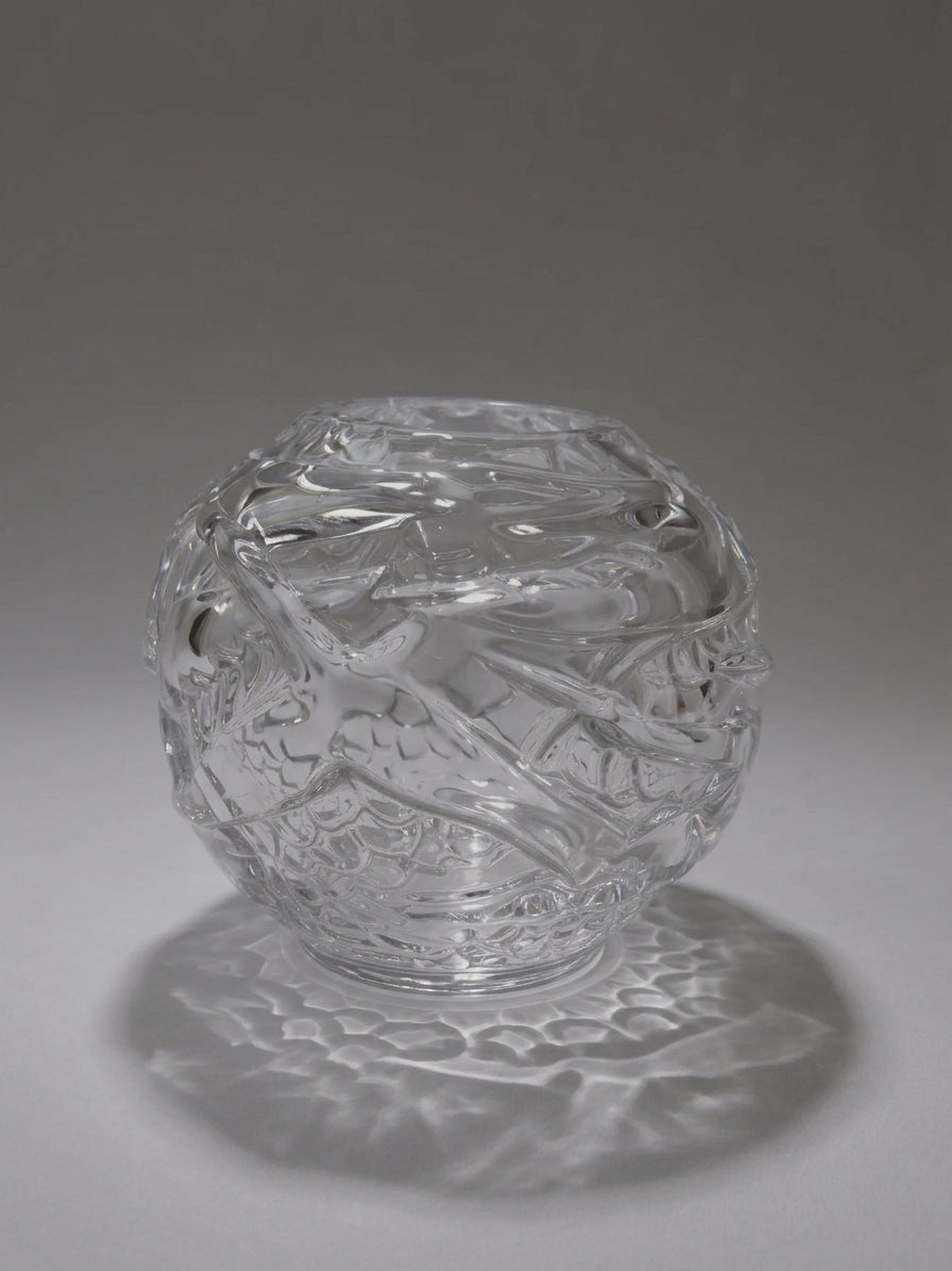 Portieux Vallerysthal "Oiseaux" Birds in Flight - Art Deco Globe Vase — detail view