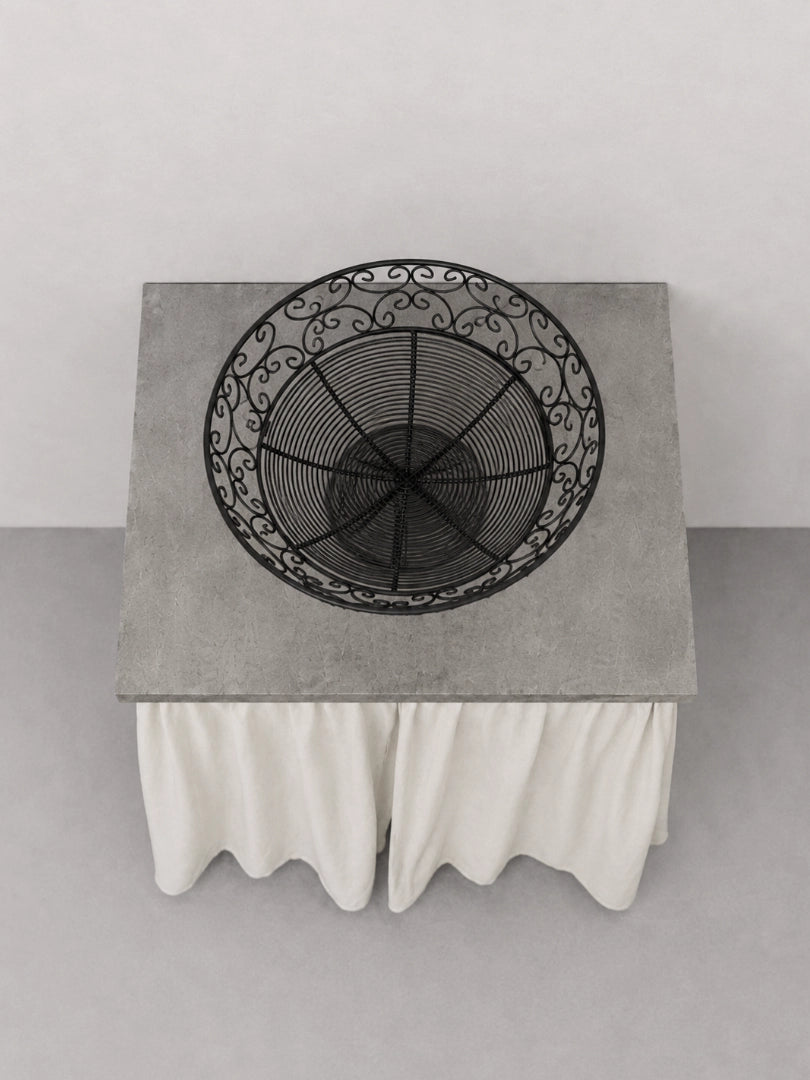 1980s German Vintage Metal Bowl — side angle