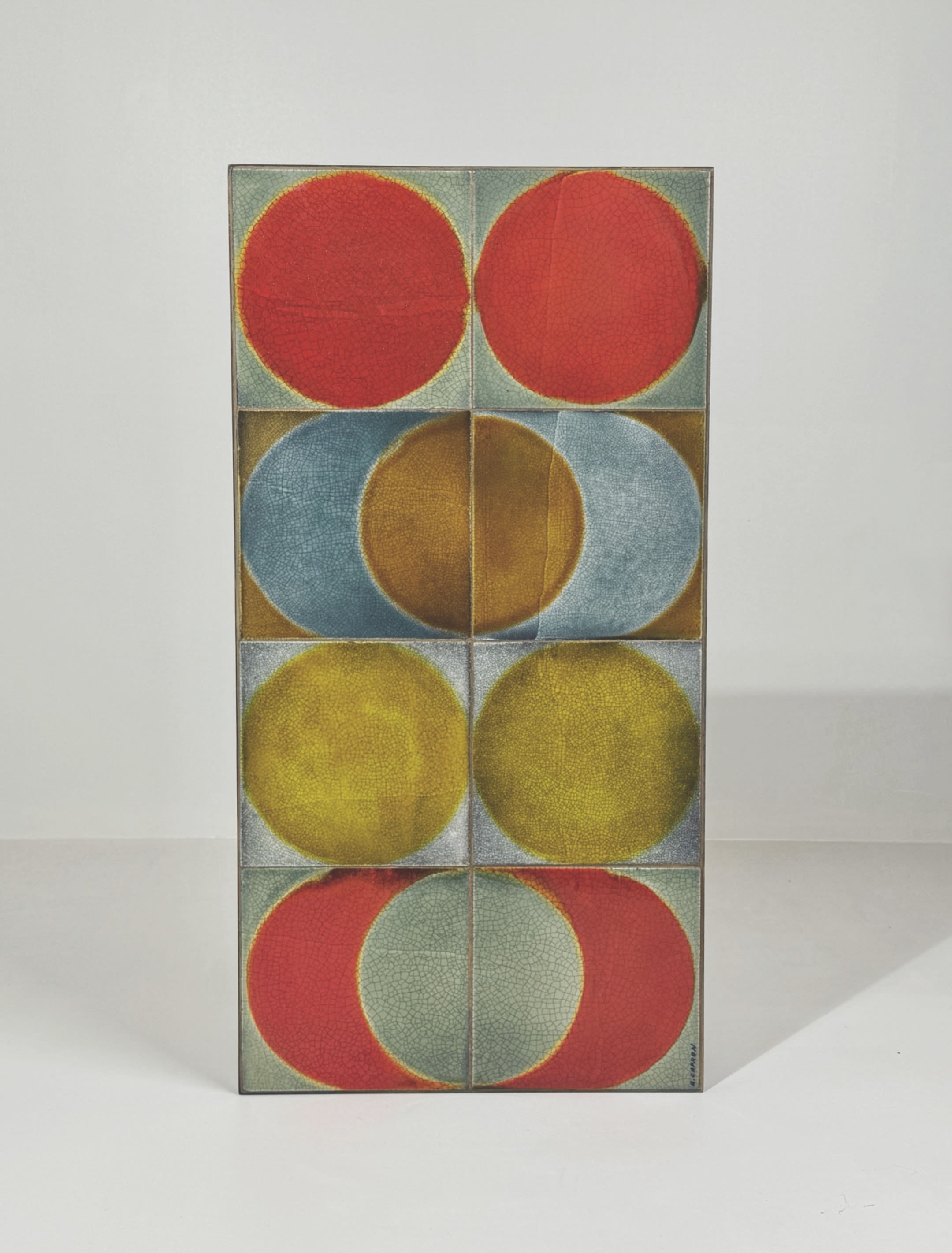 Rare Ceramic Table by Roger Capron — close-up of colorful ceramic tiles