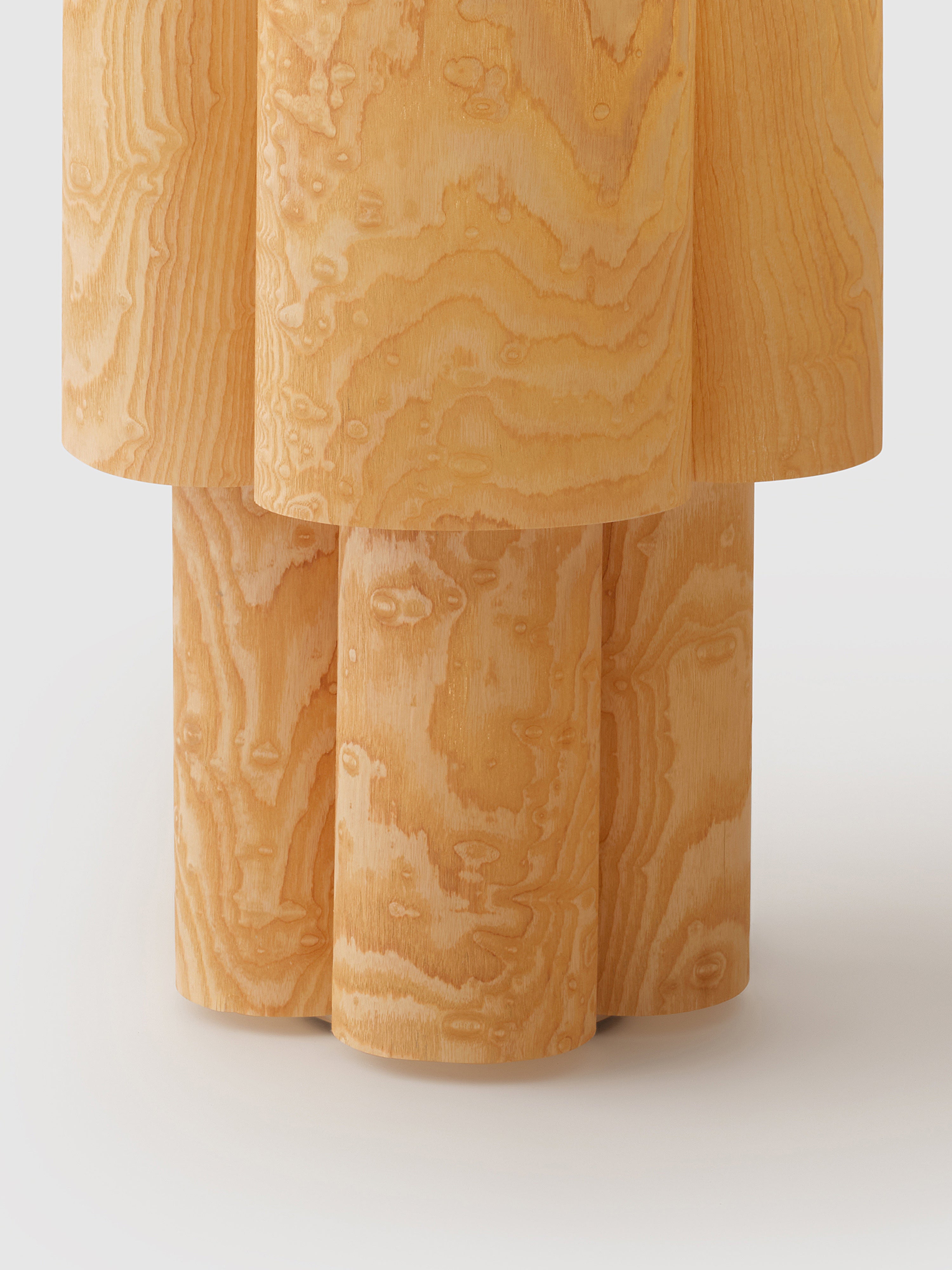 Soom Ash Table Lamp — close-up of light wood base texture