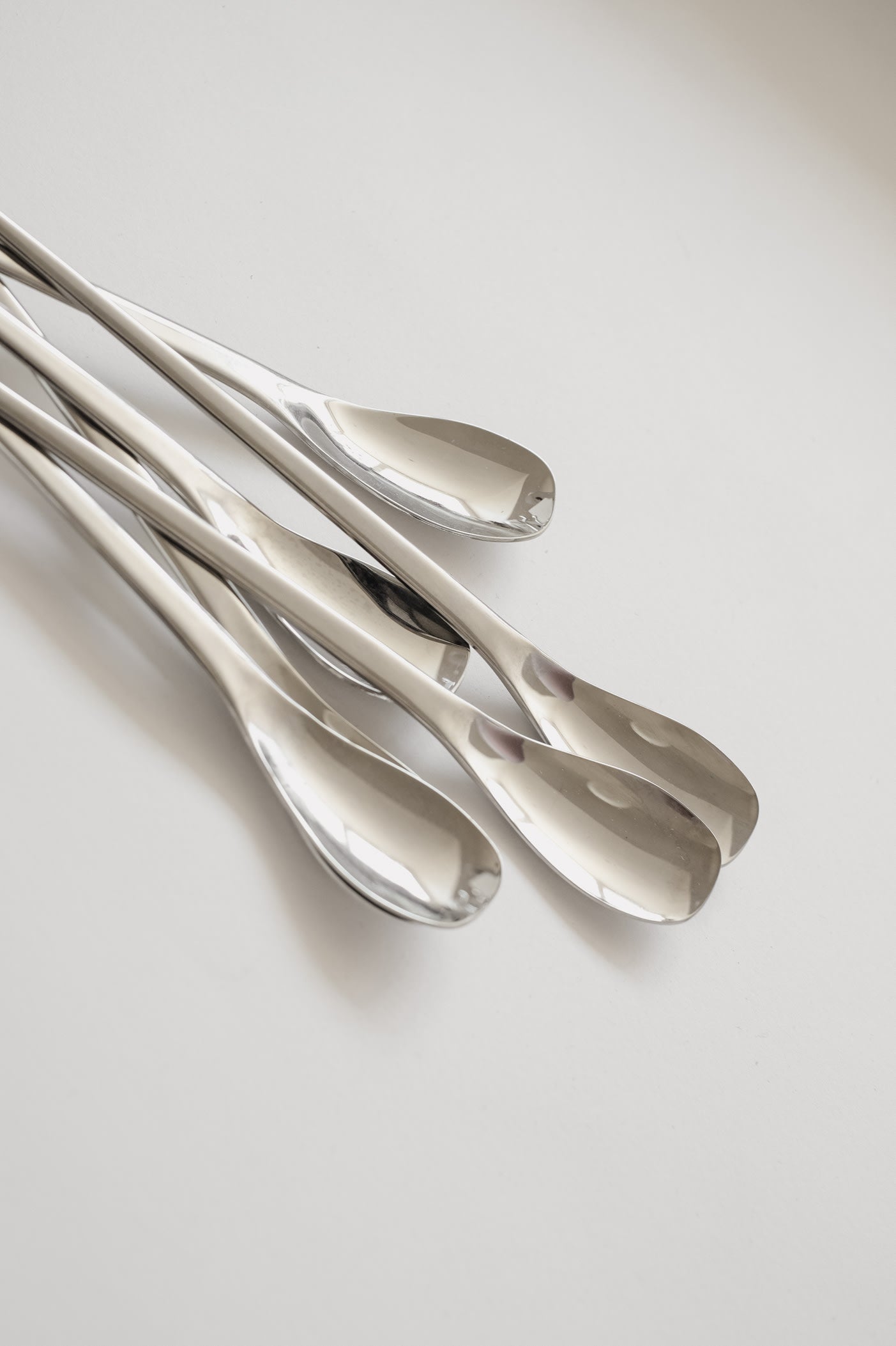 Set of 6 Teak Ball Spoons — side angle