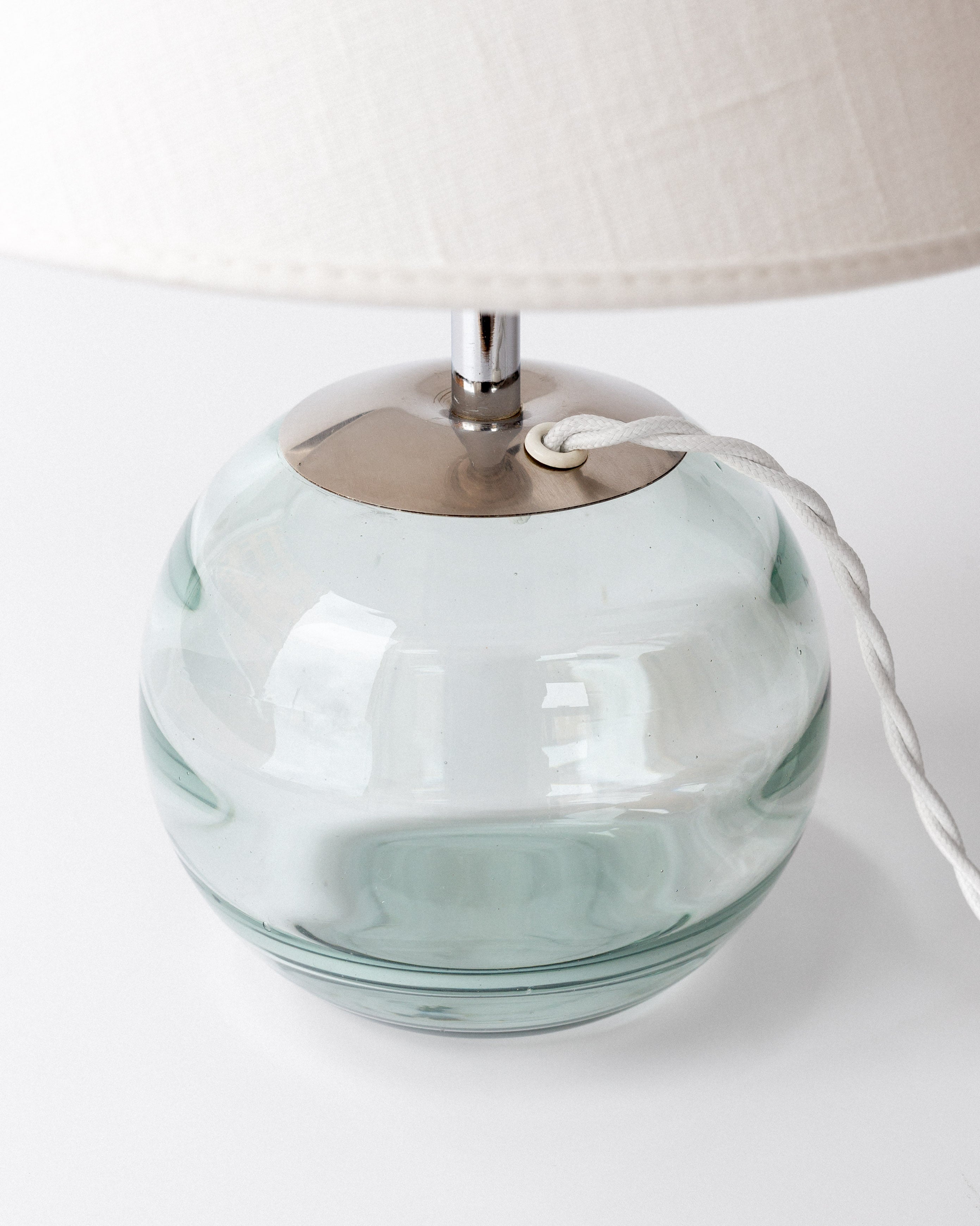 Modernist Glass Table Lamp, Sweden, 1940s — detail view
