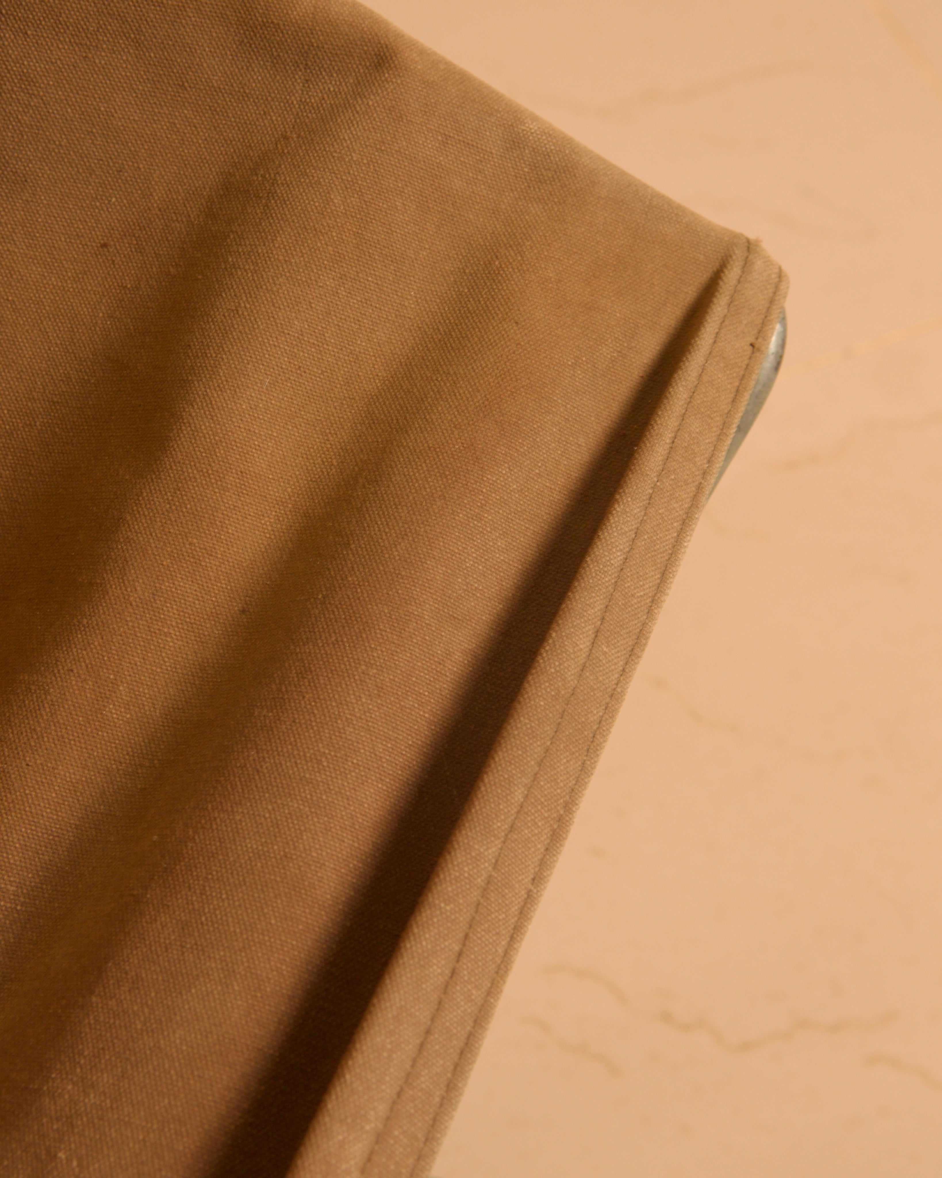 AP-14 Armchair in Canvas by Pierre Paulin for AP Polak, 1950s — close-up of canvas fabric texture