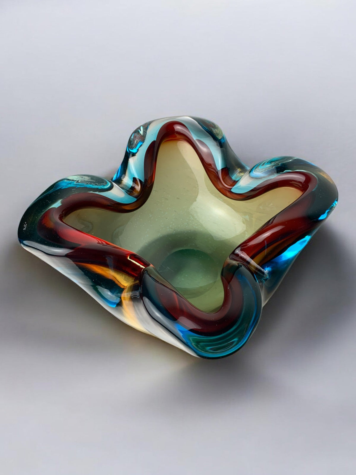 Sommerso trinket tray by Flavio Poli for Seguso, Murano glass, Italy, 1970's by Malamar Studio | The Oblist