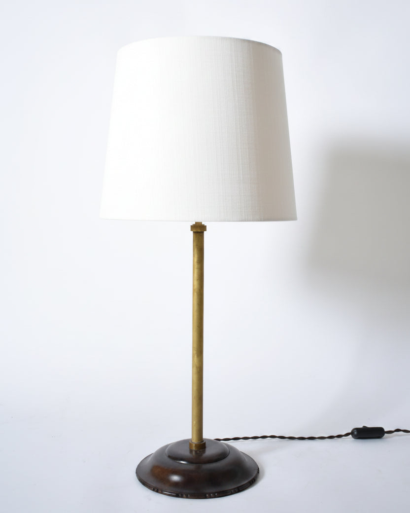 Brass and Wood Viennese Secession Lamp by Barracuda Interiors | The Oblist