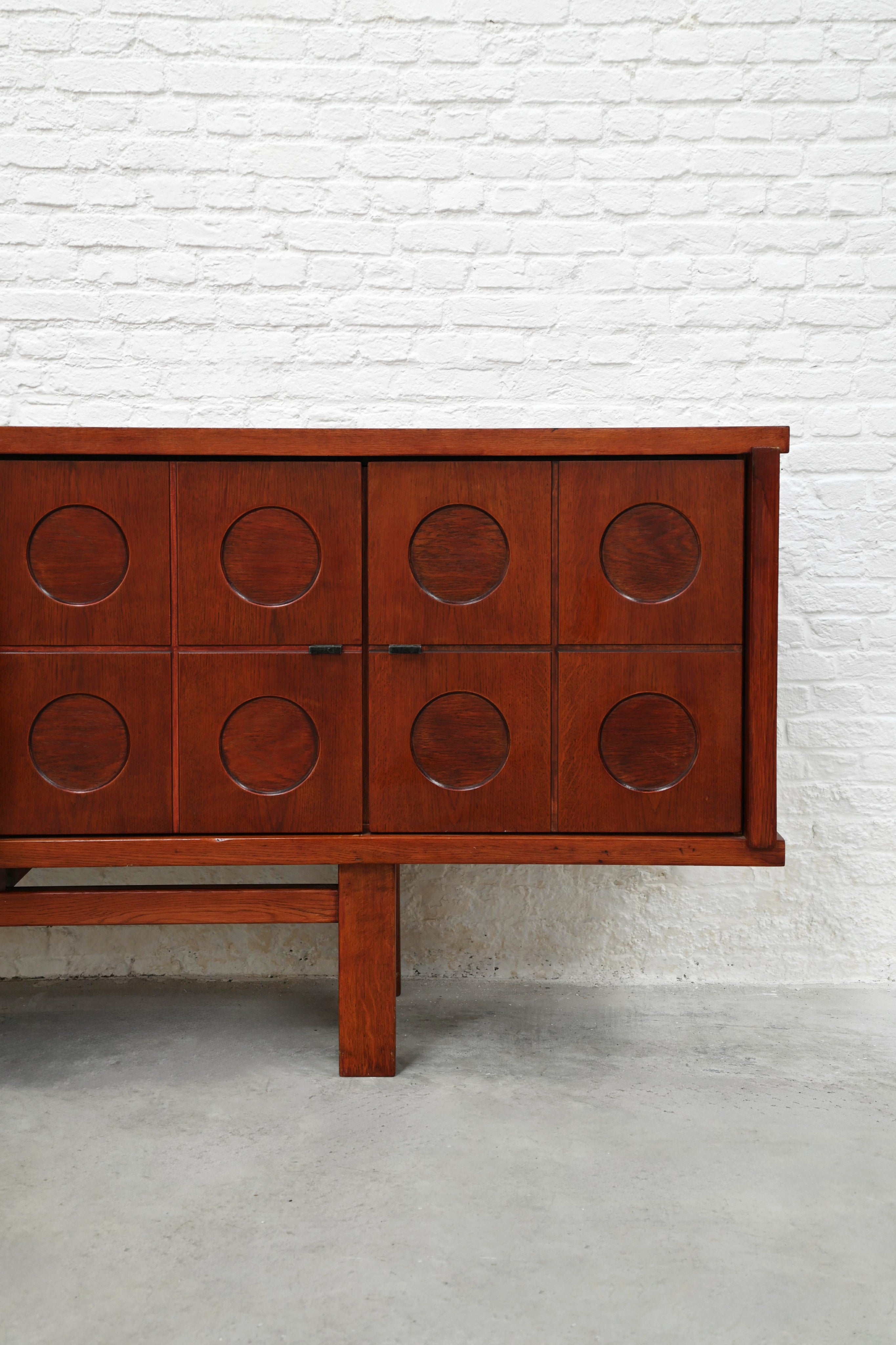 Brutalist Oak Sideboard, Belgium, 1970s — alternate view