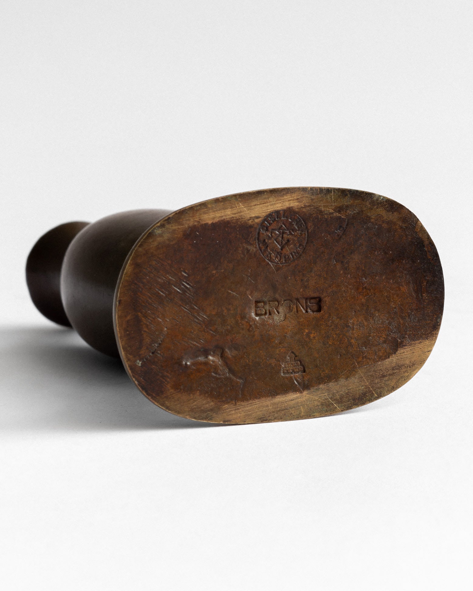 Miniature Art Deco Bronze Bud Vase, 1930s, Sweden — close-up