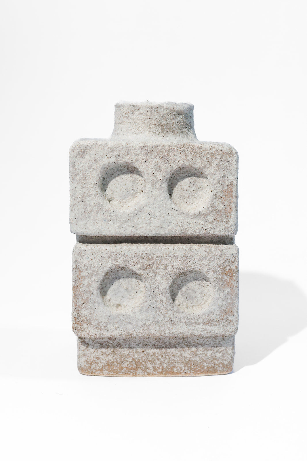 Ceramic vase Brutalist Strange Work - Small Craie 01 - 02 DUO  — side angle