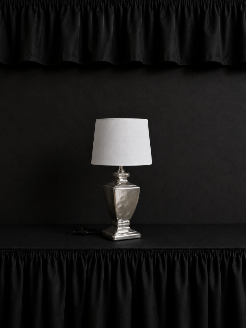 1980s Netherlands Vintage Aluminum Table Lamp in Metal — lifestyle setting