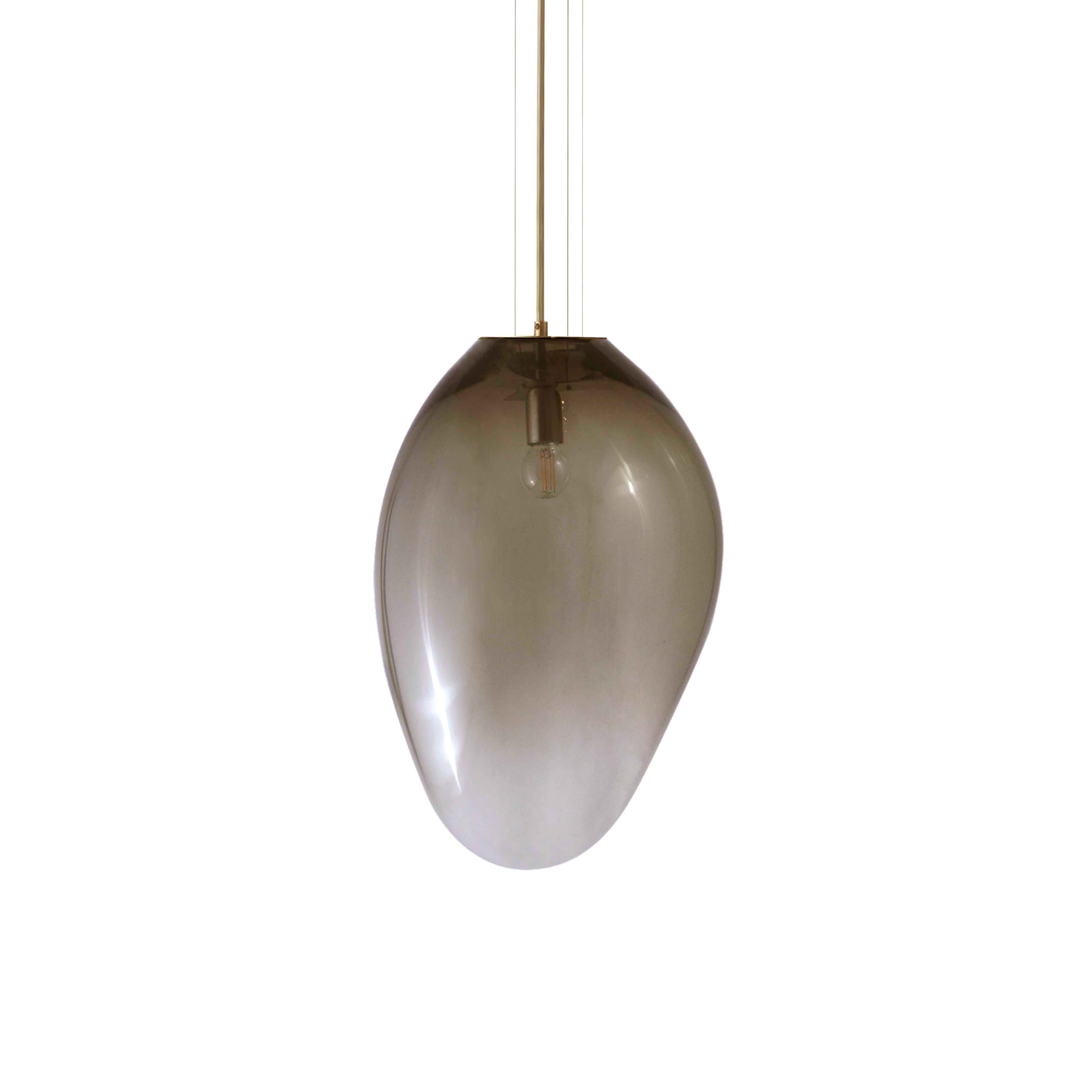 CERES pendant - size M (H:40cm) - top view of smoky glass shade