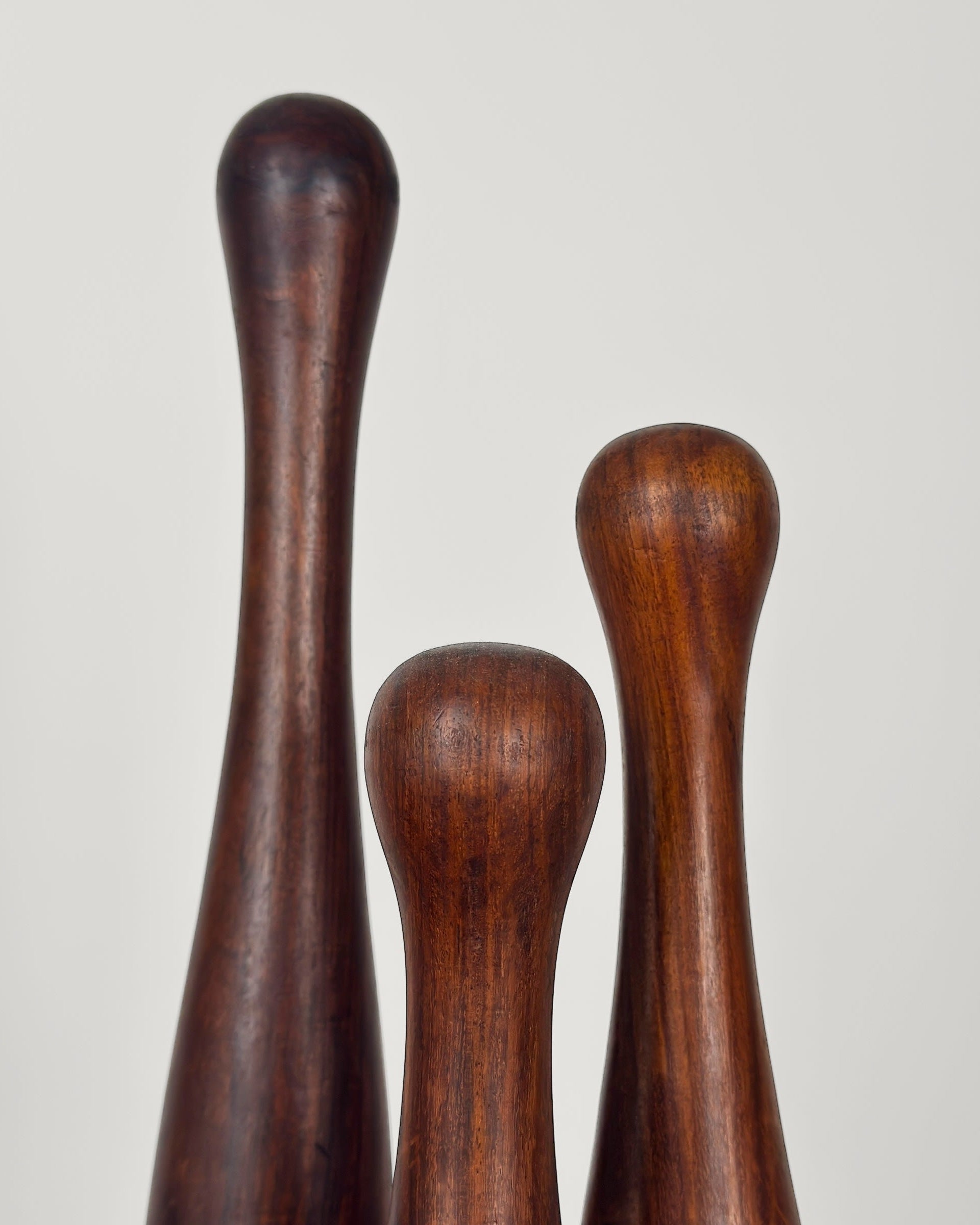 Trio de Sculptures de Broches en Bois Sculpté, Danemark, années 1960