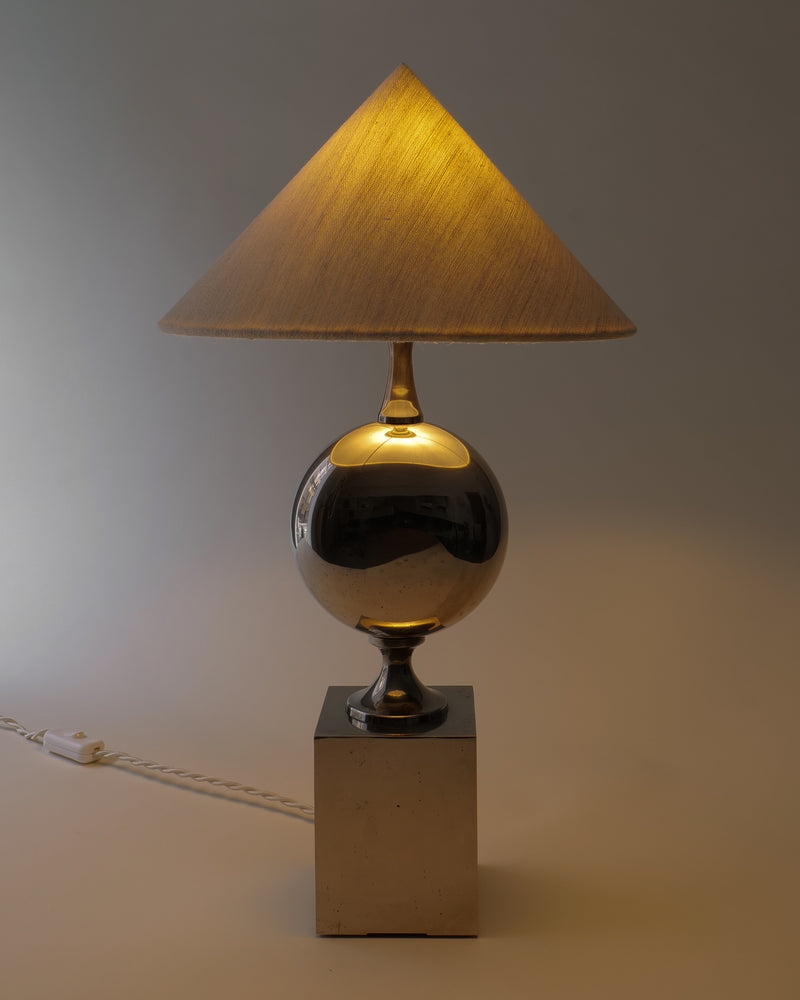 Philippe Barbier Chrome Table Lamp — detail view
