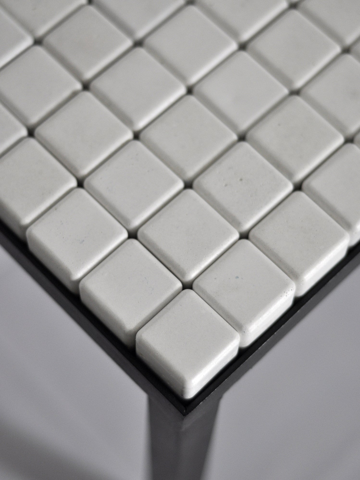 Minimal Concrete Cubes Side Table 'white' — side angle