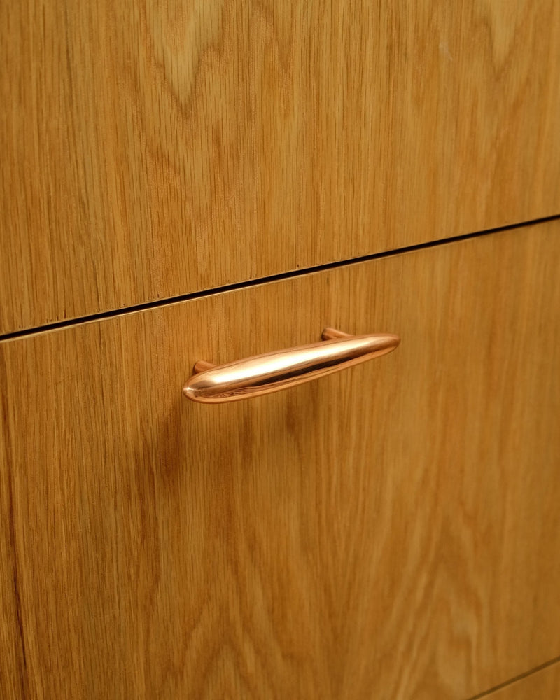 MOMI Cabinet Pull by Maha Alavi | The Oblist — handcrafted copper finish