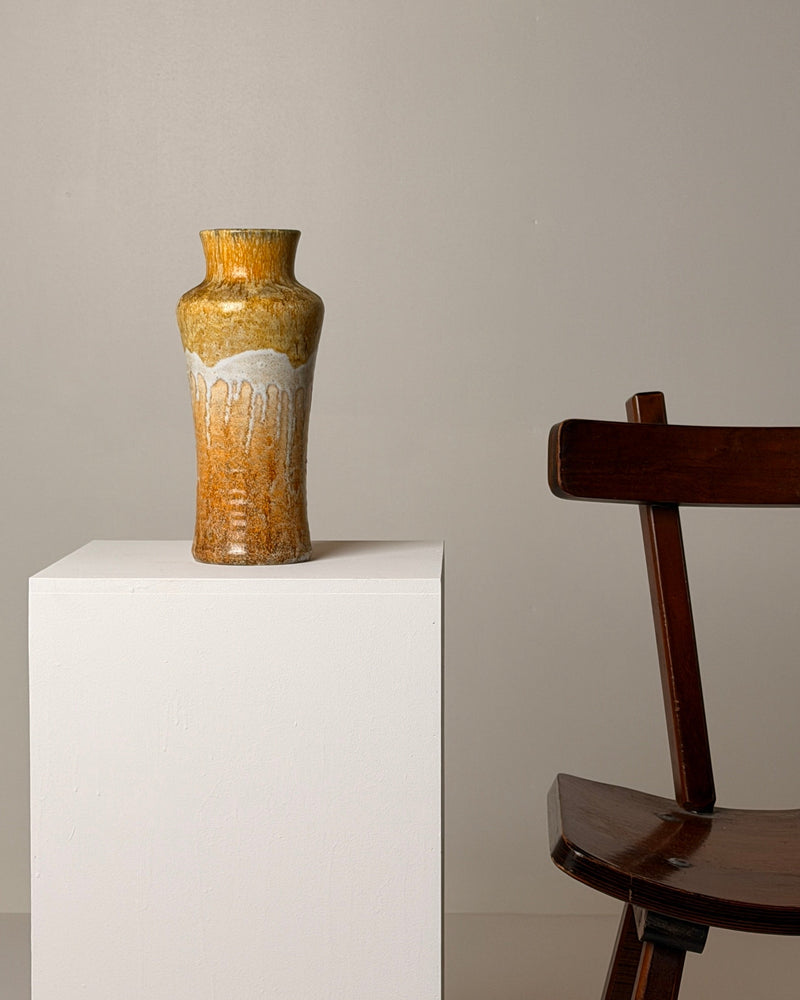 Ceramic Vase, France, circa 1960 — close-up of textured surface on pedestal