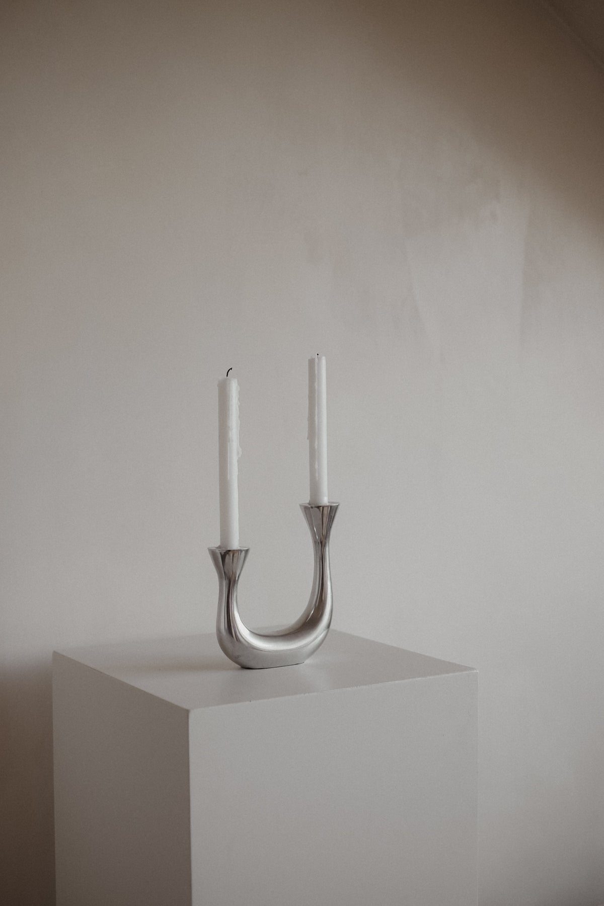 Sculptural Harmony Double Taper Candelabra — detail view