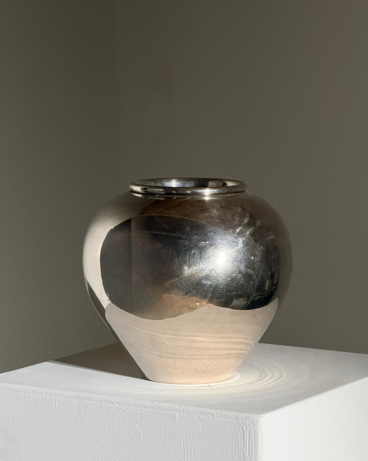 Silver-plated Metal Vase