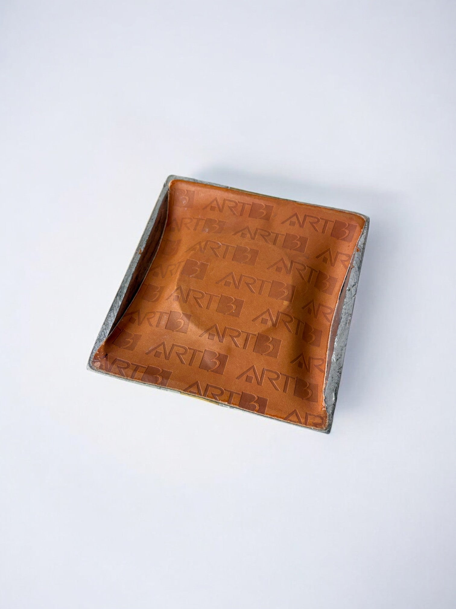 Brutalist Ashtray by Art3, Spain, 1970s — top view of square ceramic design