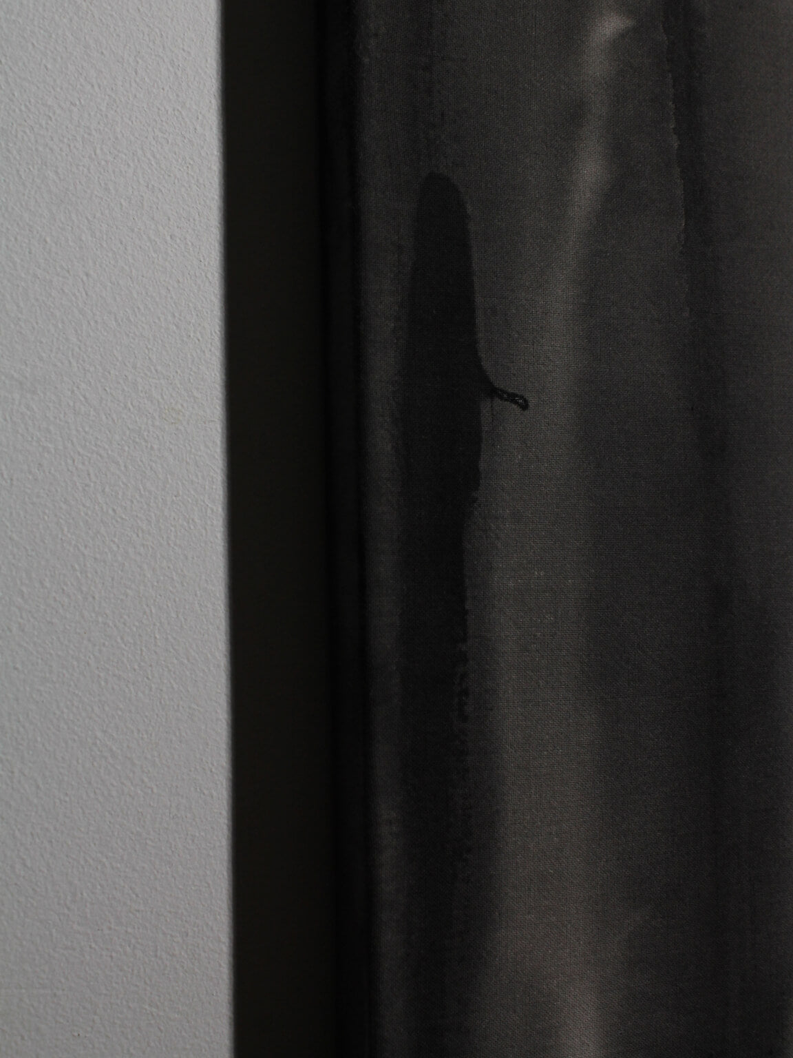 Vertical Organic Lines In Black And White By Karina Savonenko, 120x120cm — side angle