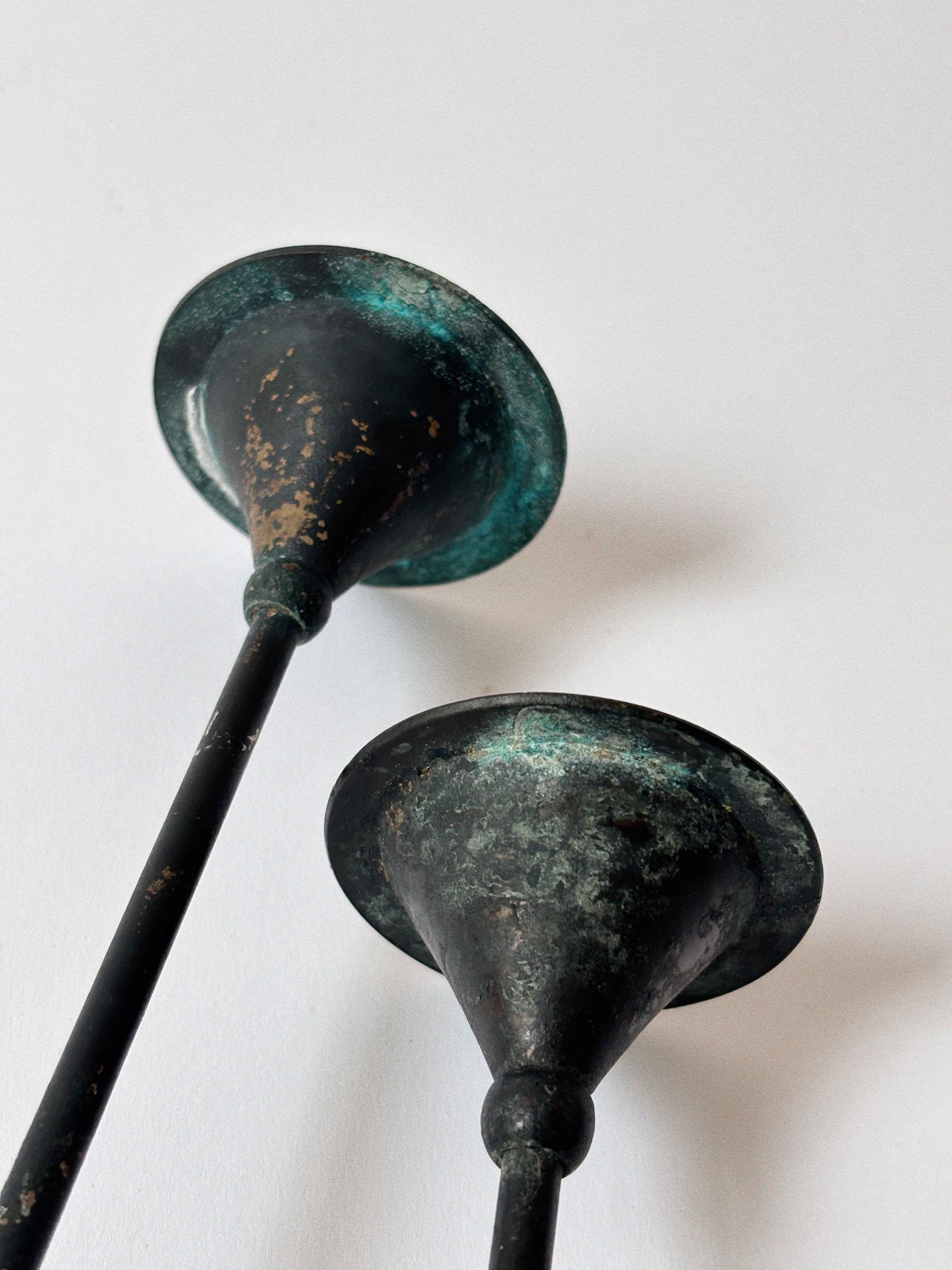 Pair of Postmodern Candleholders — lifestyle setting