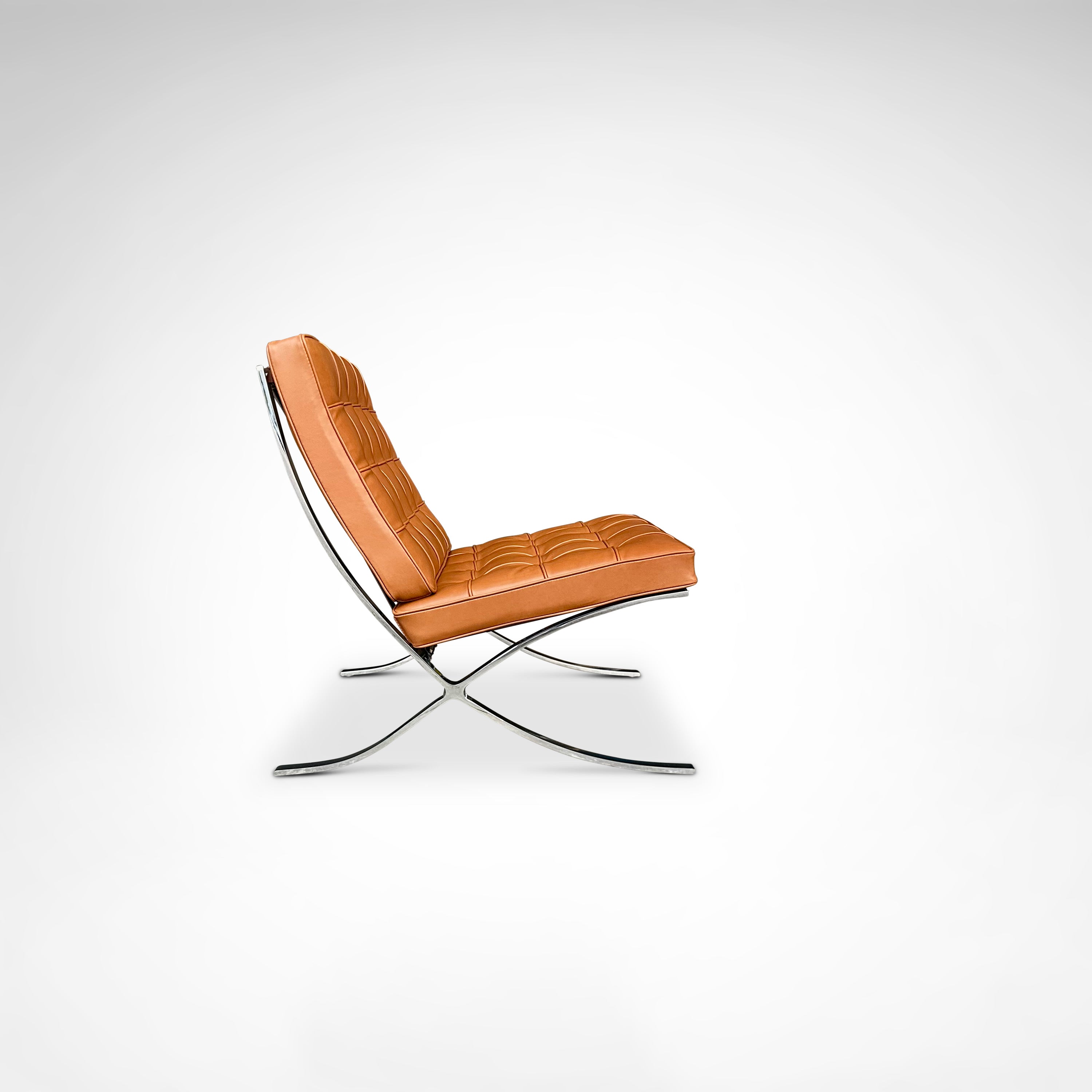 Barcelona lounge chair MR90 by Mies van der Rohe for Knoll — alternate view