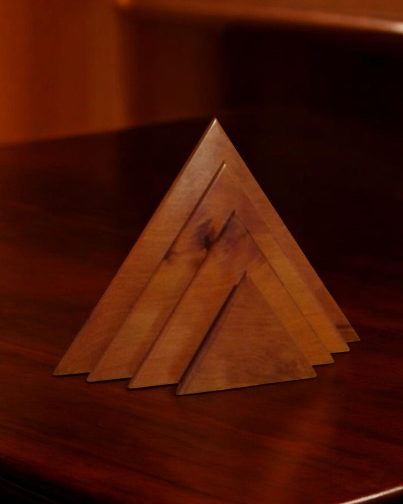 Geometric Wooden Letter Holder by Flock Studio | The Oblist — handcrafted walnut wood