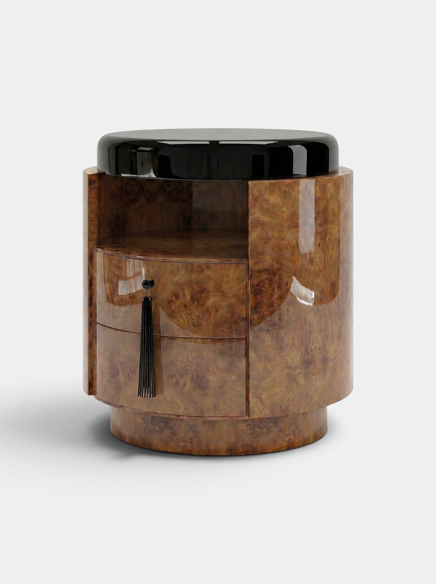Pompon Burl Wood Honey And Black — detail view