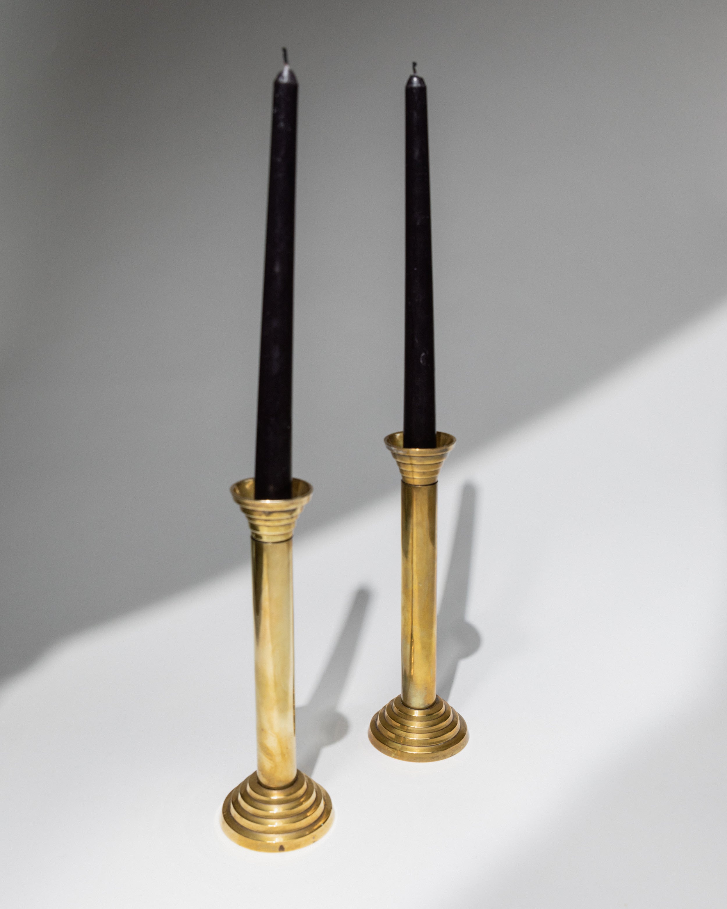Ensemble de 2 Bougeoirs en Métal Plaqué, Années 1960
