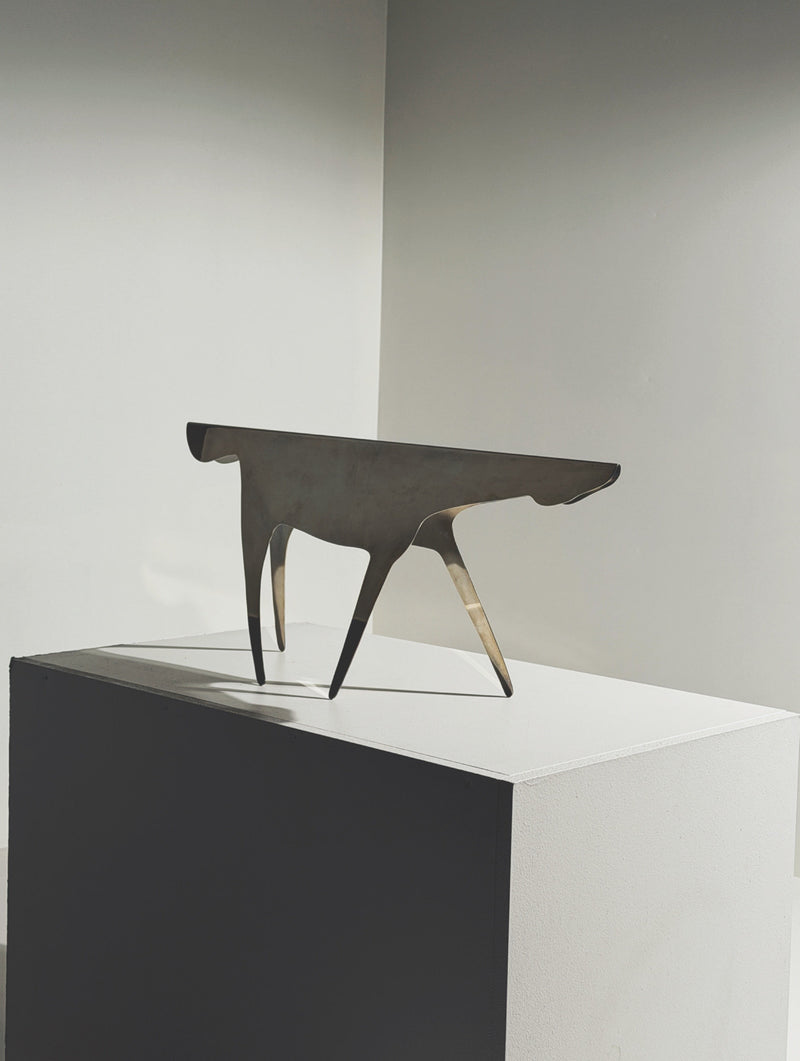 Large Sculpture ‘Il Cavallo Grande’ by Gio Ponti for Christofle, 1978 — close-up of polished metal surface on display