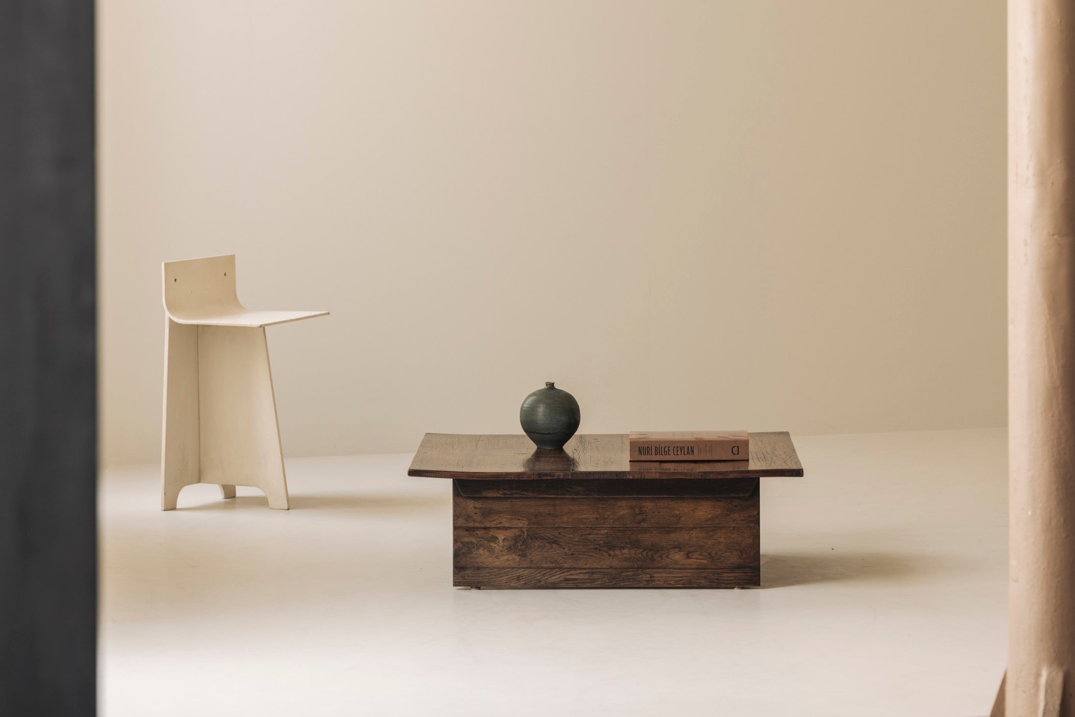Decorative Sculptural French Off-White Plywood Accent Chair, 1940s by Modern Living | The Oblist