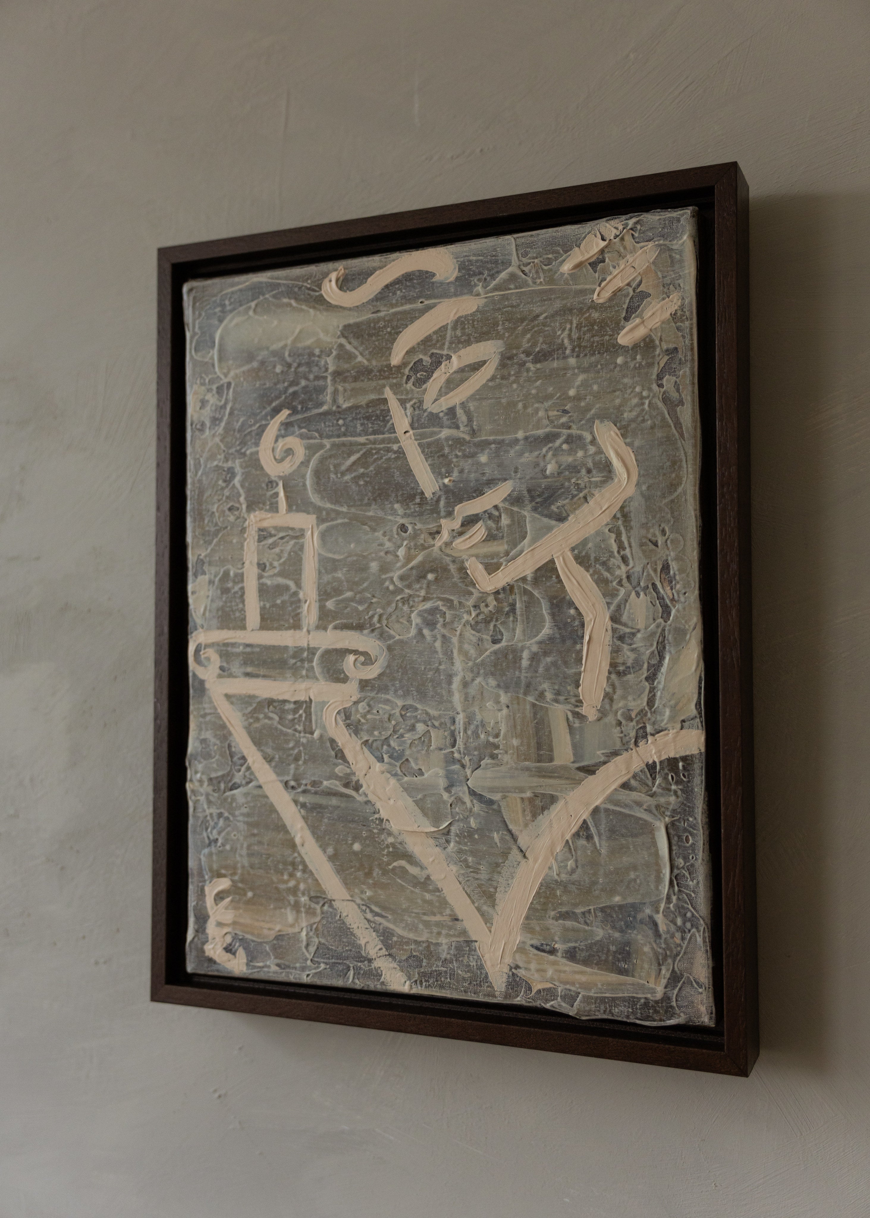 Lumière' Painting — side angle showing textured surface and frame