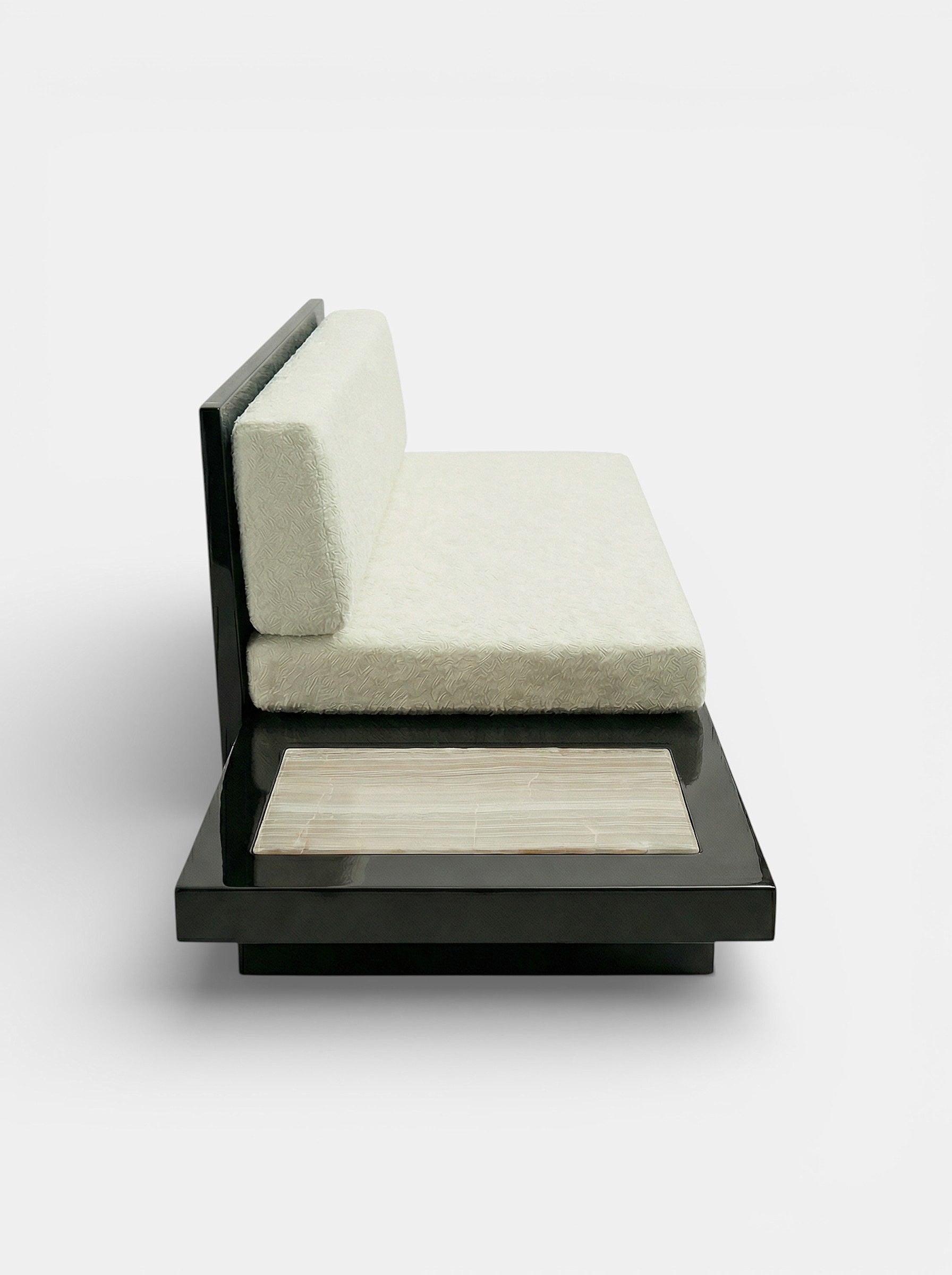 Phoebe Black And Ivory Onyx Bench — lifestyle setting