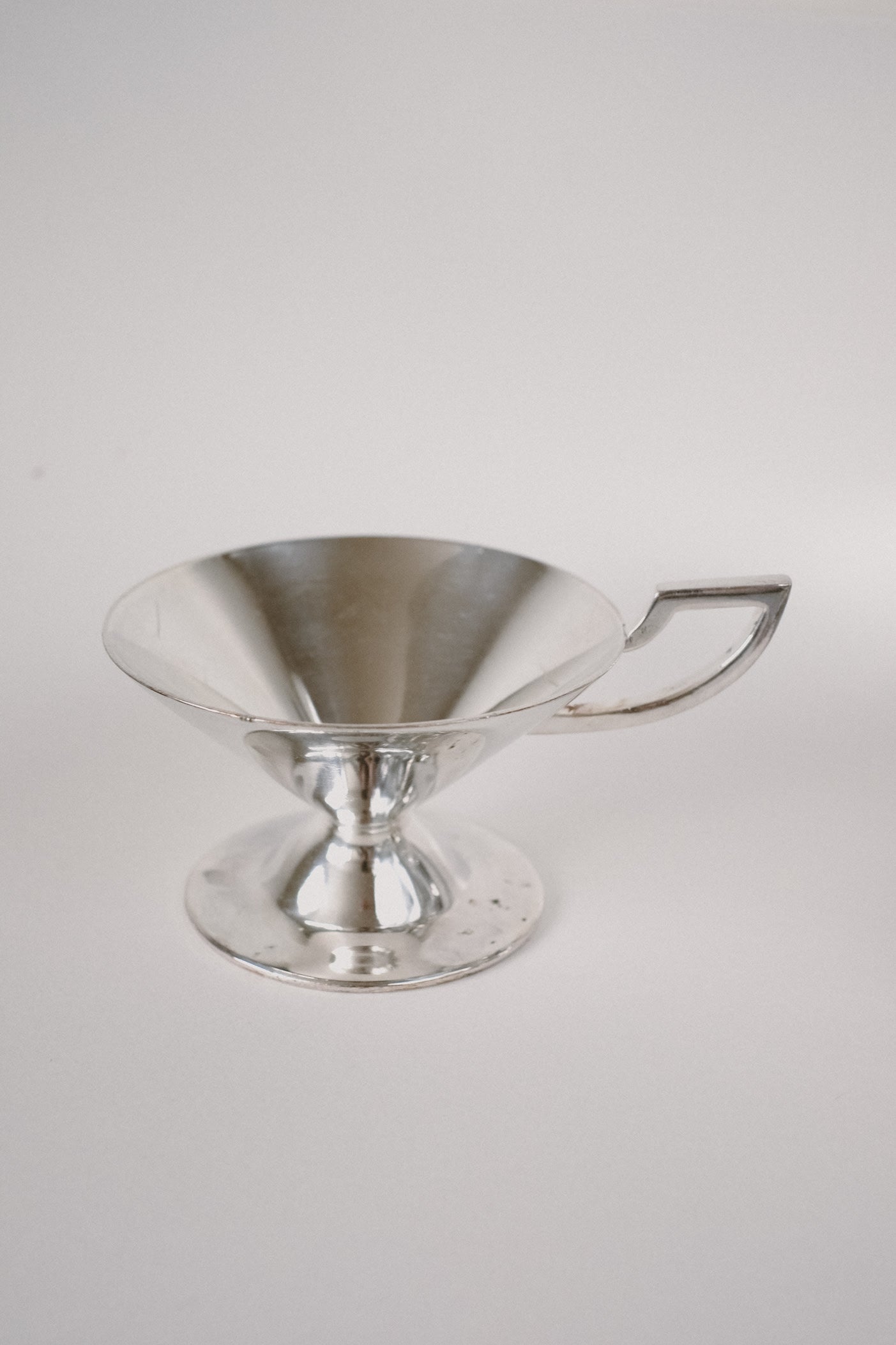 Set of Serving Cups in Silver — top view showing polished metallic finish