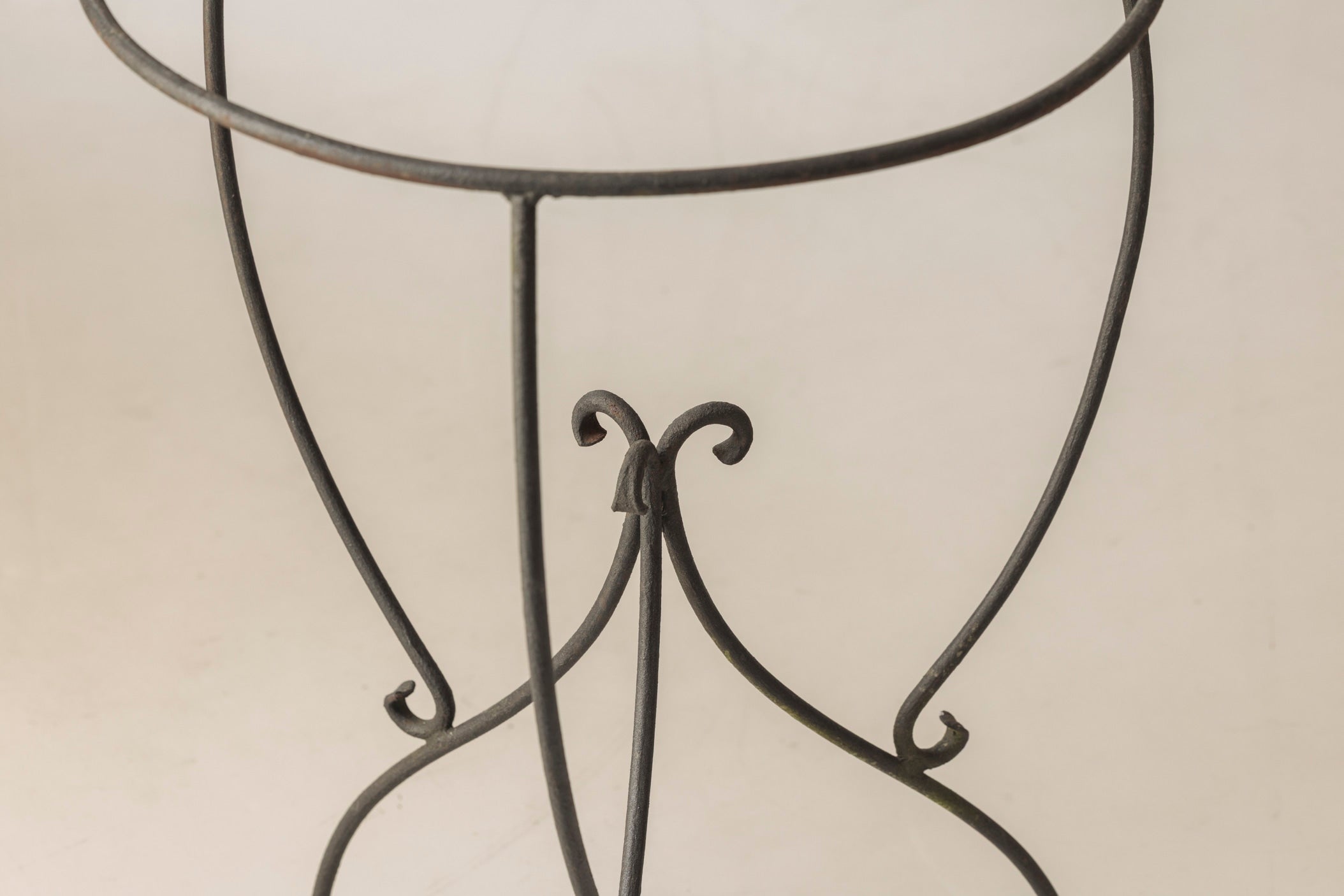Wrought Iron Side Table attributed André Dubreuil, France 1986 — lifestyle setting