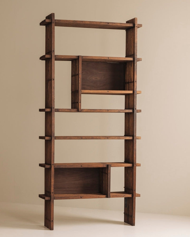 Architectural French oak bookcase / cabinet from the 1950s by Modern Living | The Oblist