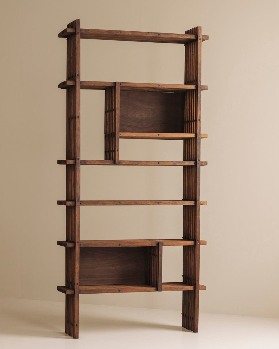 Architectural French oak bookcase / cabinet from the 1950s by Modern Living | The Oblist