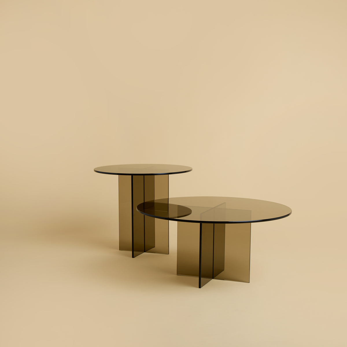 Round Glass Coffee Table - AKA Series — lifestyle setting