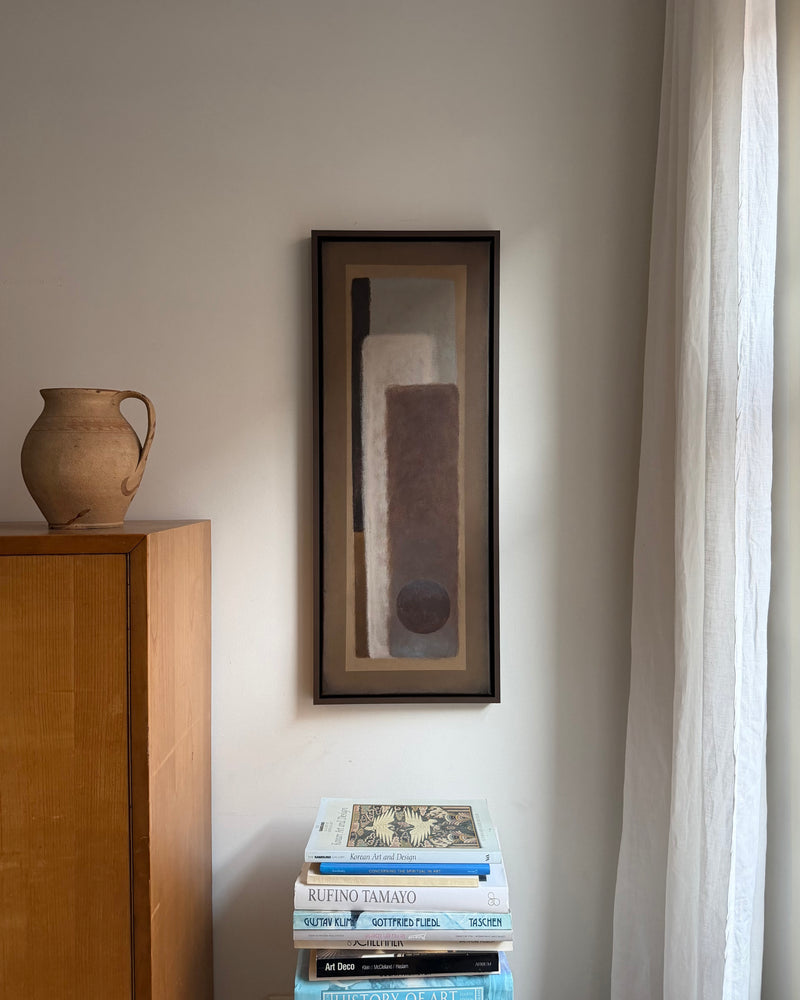 Mauve Sunset - Wood and Linen Painting Contemporary Style — detail view