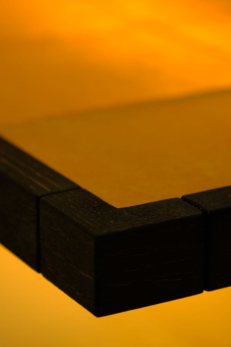 Medieval window Wall Light in Paper and tinted Wood — detail view