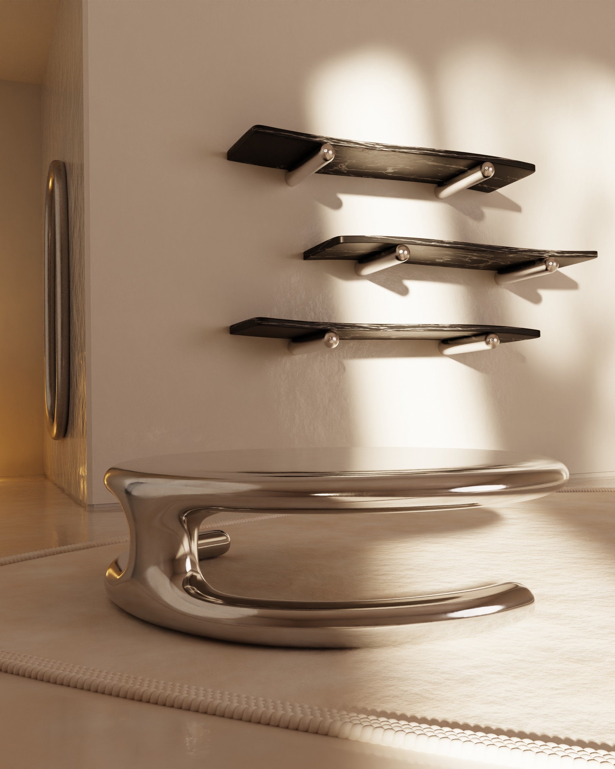 “SOMNIA” Low Table | Aluminum