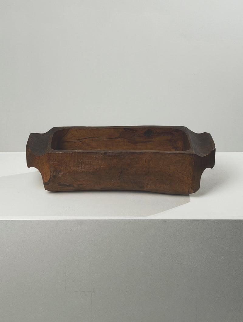 Large hand-carved wooden bowl, France, early 20th century by Figuresdesign | The Oblist — handcrafted dark wood